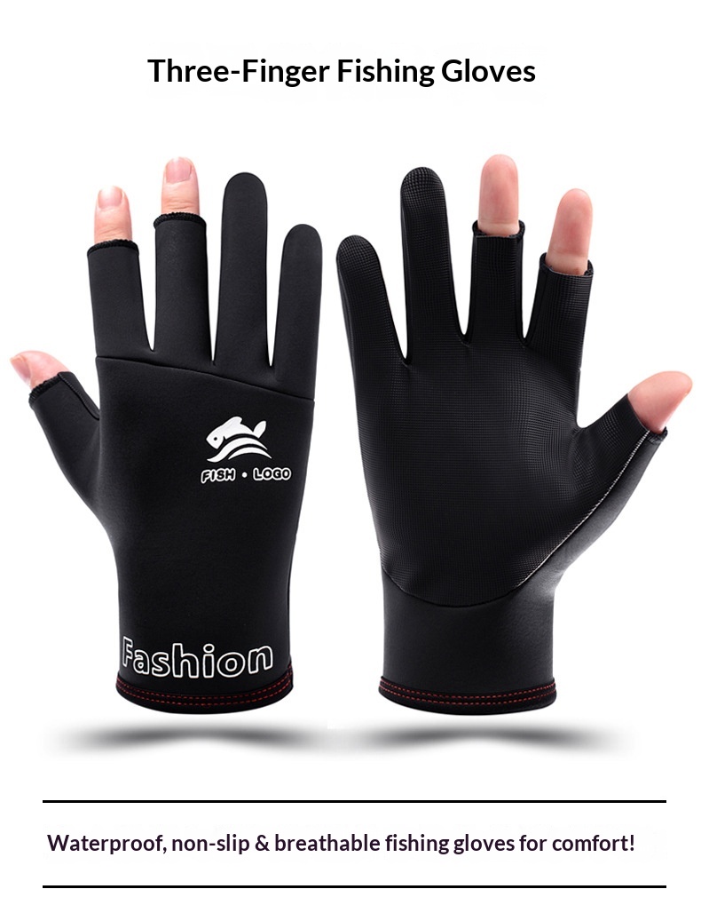 ragazzo Ragazzo Ragazzo 8920 Guanti da pesca a tre dita per uomo, invernali, caldi, antivento, antifreddo, impermeabili, con esche e mezze dita_voghion.com