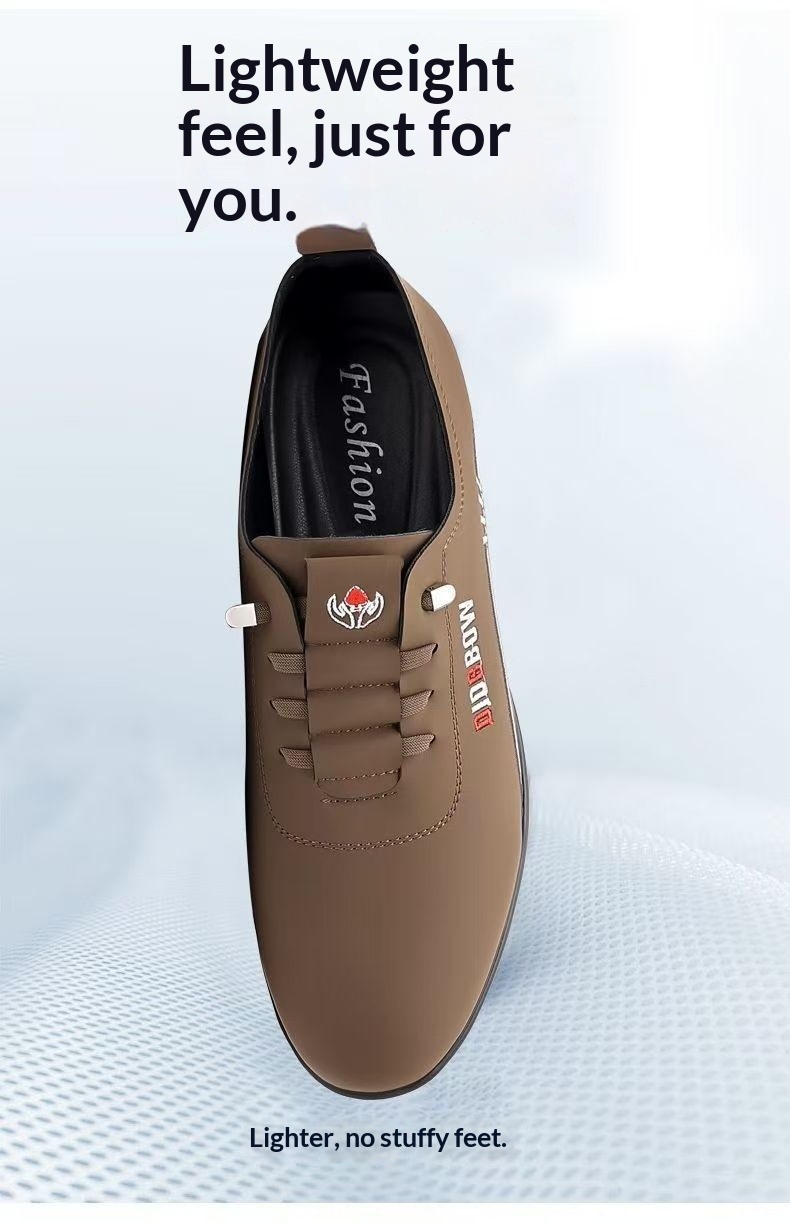 Voyage Voyage Men's Leather British Style Breathable Soft Sole Casual Flat Slip-On Lazy Shoes Trendy Loafers_voghion.com