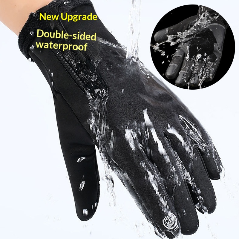 Junge Junge Junge Herbst und Winter Warm Sport Radfahren Winddicht Wasserabweisend Rutschfest Finger Touchscreen Zwei-Finger-Bedienung Angeln_voghion.com