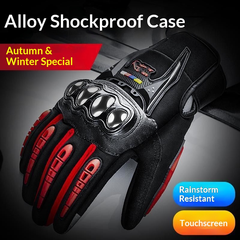 Guanti da moto Boy Boy per uomo, autunno e inverno, caldi, antiscivolo, da equitazione, touchscreen, abbigliamento da motociclista, per tutte le stagioni,_voghion.com