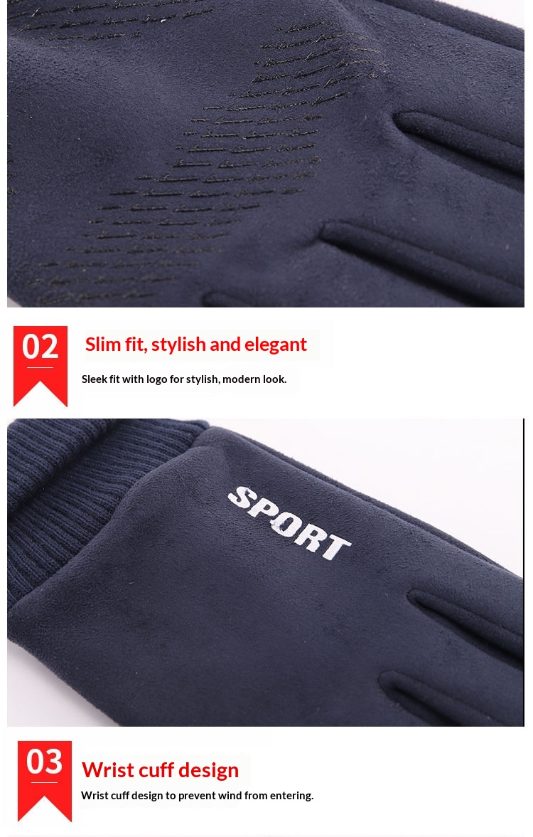 boy Boy Boy Warm Men Winter Suede Windproof Cold-Proof Touchscreen Fleece-Lined Thick Cycling Gloves For Women In Stock Cute_voghion.com