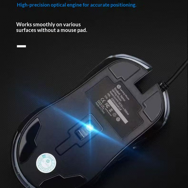 Digitex Digitex M160 Mouse cablato Tastiera luminosa RGB per laptop Desktop Universale Business Gaming Office Disponibile all'ingrosso_voghion.com