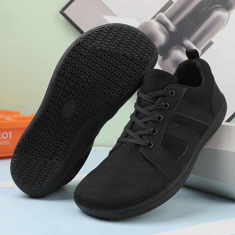 Zees Wide Toe Spring New Men And Women Comfortable Walking Breathable Soft Sole Couple Fly Knit Flat Foot Casual Sports Shoes_voghion.com