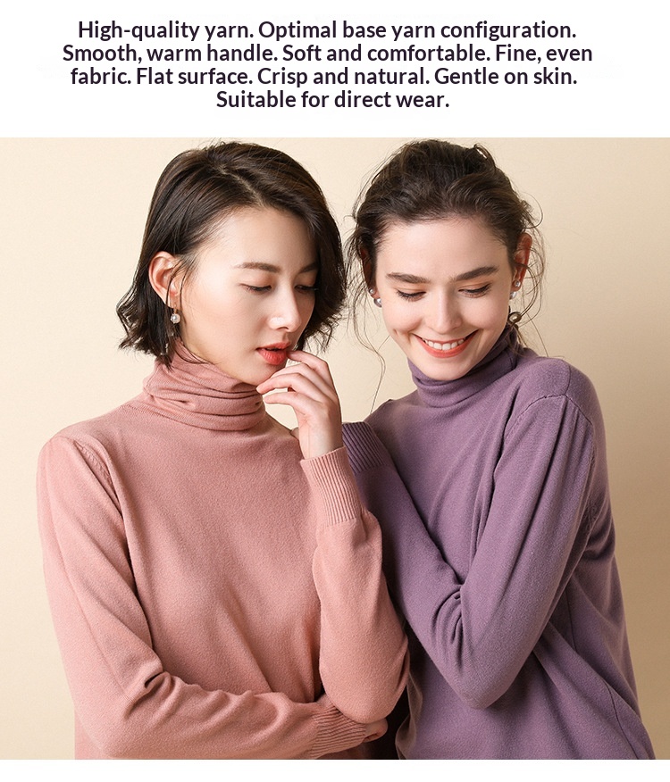 ChicShe ChicShe 2025 Autumn Winter New Women's Sweater Korean Style Pile Collar Slim Fit Inner Layer Base Shirt Knitted Wool_voghion.com