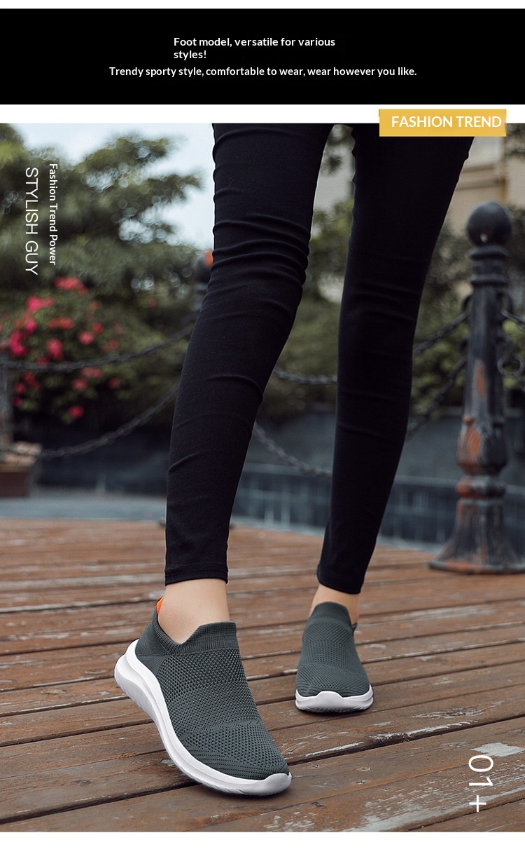 Calzini sportivi casual da uomo Zees Cross-Border Foreign Trade, foderati in pile, taglia 35-45, alla moda, grandi, per coppie, scarpe in maglia Lazy Fly_voghion.com