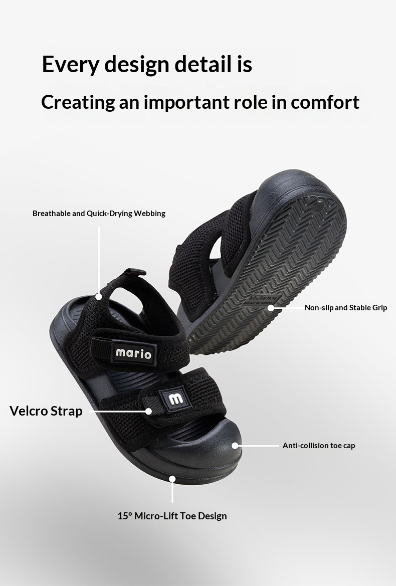 Happy Mary Children's Girls 2025 New Summer Baby Toddler Shoes Boys Closed-Toe Beach Sandals For Outdoor Wear_voghion.com