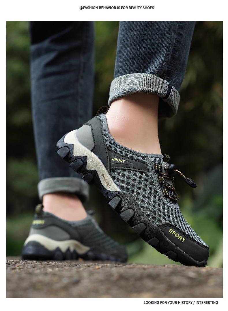 Zees Summer Breathable Men's Trekking Water Plus Size Shoes_voghion.com