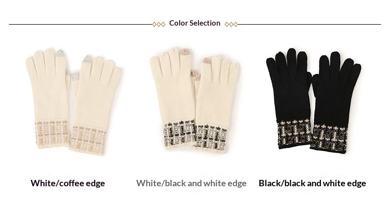 boy Boy Boy Cashmere Autumn Touchscreen Style Unisex Winter Knitted With Gold Thread Thermal Cycling Gloves_voghion.com