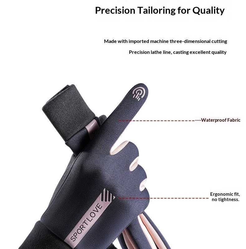 boy Boy Boy Warm Women's New Fleece-Lined Winter Water-Resistant Windproof Non-Slip Touchscreen Outdoor Sports Cycling Gloves_voghion.com