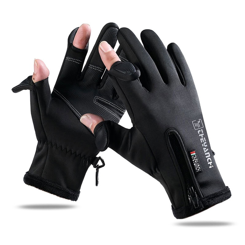 Junge Junge Junge Herbst und Winter Warm Sport Radfahren Winddicht Wasserabweisend Rutschfest Finger Touchscreen Zwei-Finger-Bedienung Angeln_voghion.com