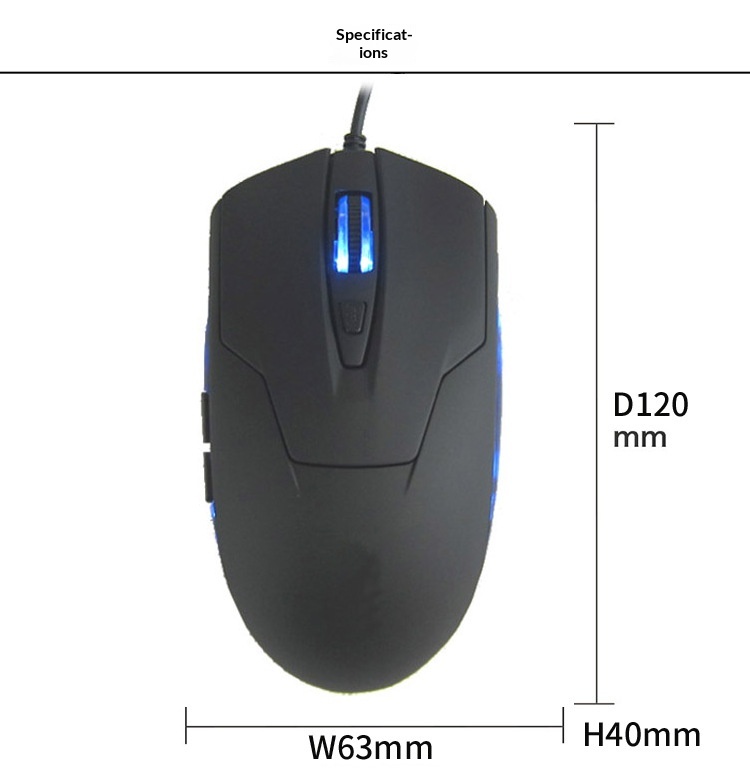 Digitex Digitex Computer Accessories Blue Light Emitting Office Type-C Wired Gaming Mouse_voghion.com