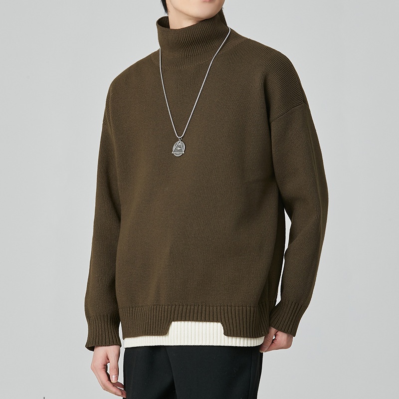 boy Boy Boy Boy Japanese Style Pullover Half Sweater For Men Winter Thickened Warm American Loose Fit Inner Layer Turtleneck Base Shirt_voghion.com