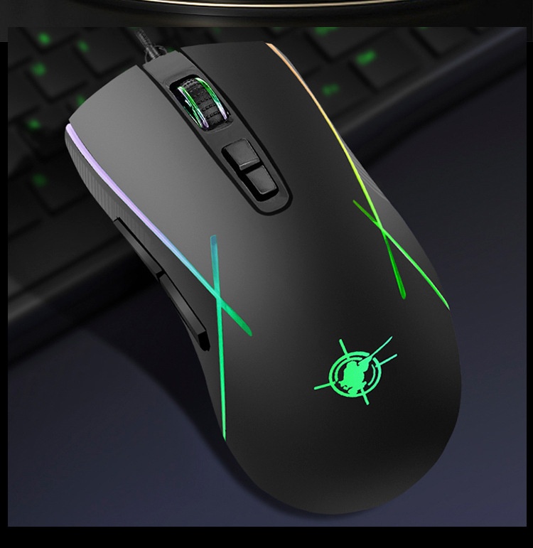 Digitex Digitex Pengbai X1 Mecha Braided Wire Gaming Mouse Computer Accessories USB Cross-Border Colorful Lighting Effect_voghion.com