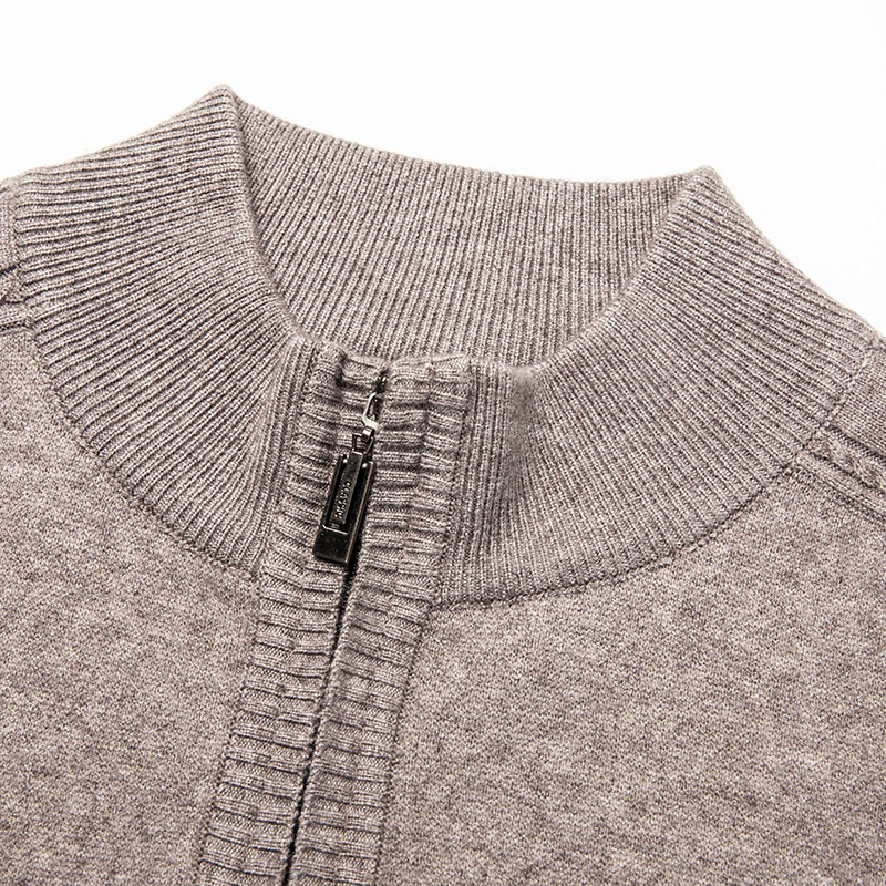 boy Boy Boy Boy 2025 Autumn Winter New Men's Wool Fashion Casual Zipper Half Turtleneck Solid Color Thickened Pullover Sweater For Men_voghion.com