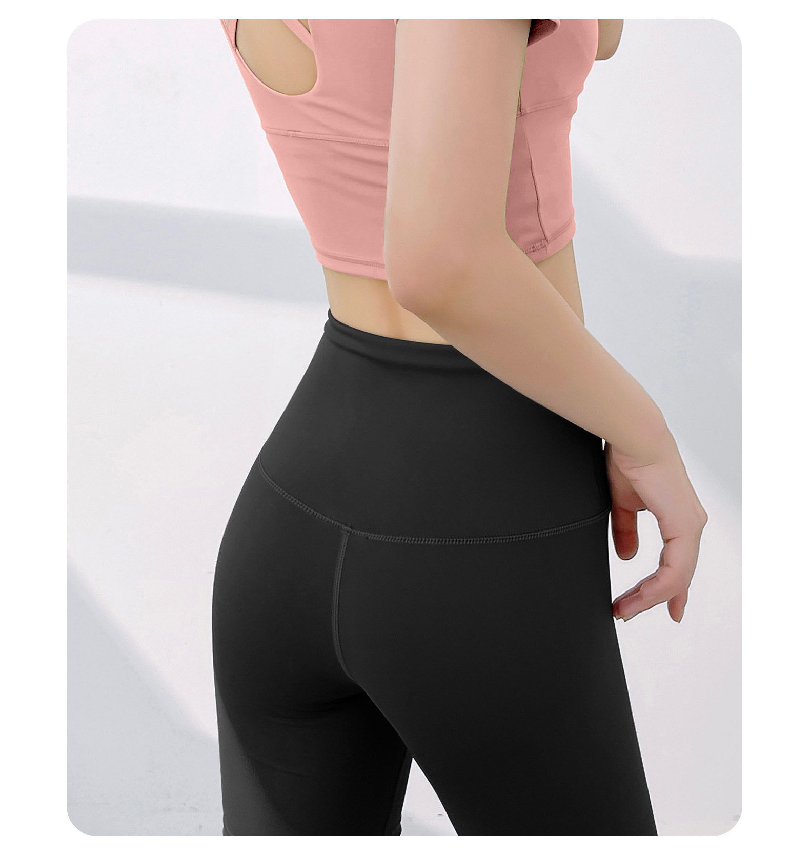 High Waist Shorts Without T-Line, Barely There Feel, Tight-Fitting, Hip-Lifting, Peach Shape, Fitness Sports Five-Point_voghion.com