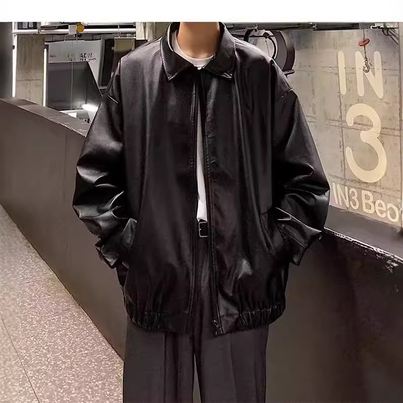 Giacca da aviatore in pelle PU da uomo, alla moda di strada europea e americana, alla moda, alla moda, alla moda_voghion.com