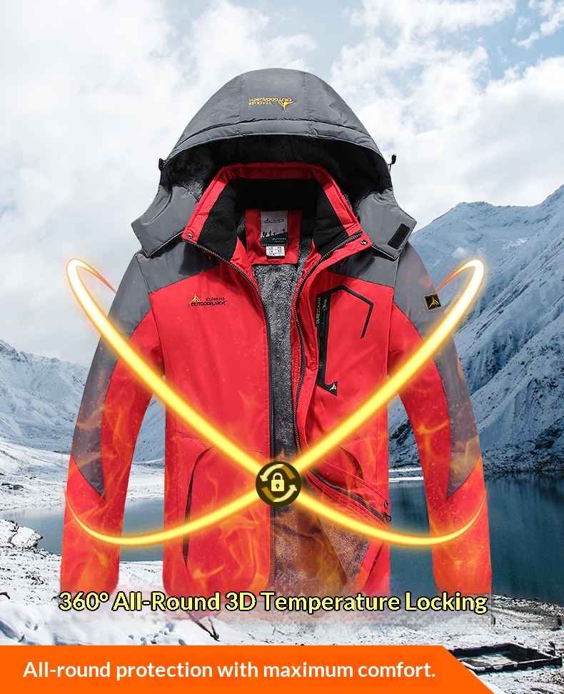 Outdoor-Jacke für Jungen, Fleece-gefüttert, dick gefüttert, für Herren, Skifahren, Bergsteigen, Paar, warmer, kältebeständiger Baumwollmantel, Übergröße_voghion.com