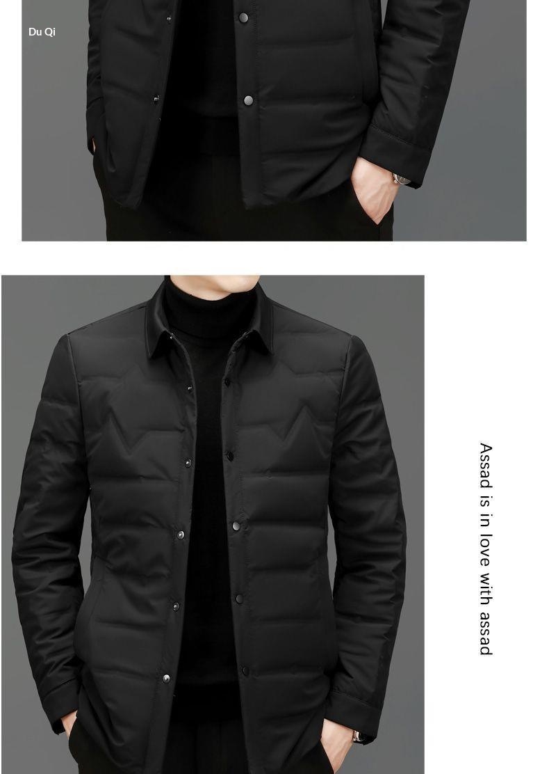 boy 2023 Winter New Lightweight Jacket Men's Warm Slim Fit Hoodless Stand Collar Down Coat Men_voghion.com