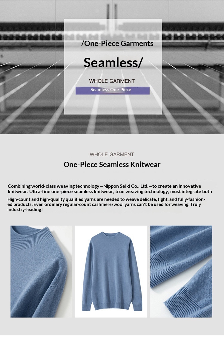 boy Seamless! Autumn Winter Half Turtleneck 100% Wool Men's First-Line Ready-to-Wear Versatile Sweater Knitted Base Shirt_voghion.com