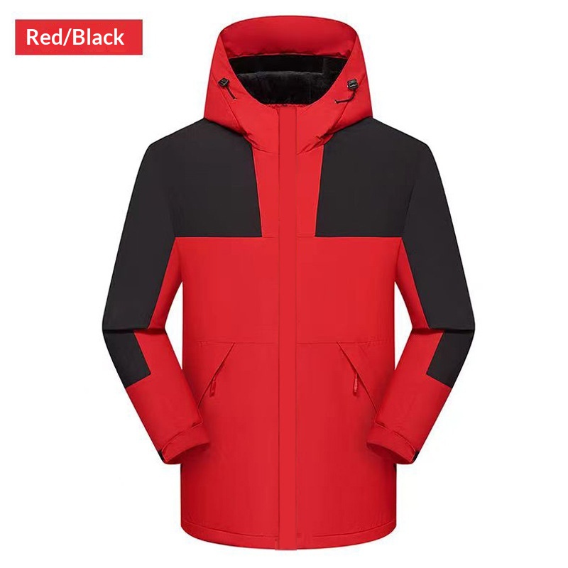Wasserdichte Jungenjacke mit Fleecefutter, dick gefüttert, bedruckt, ideal für Winter-Fabrikuniformen, aus Baumwolle, Softshell-Material_voghion.com