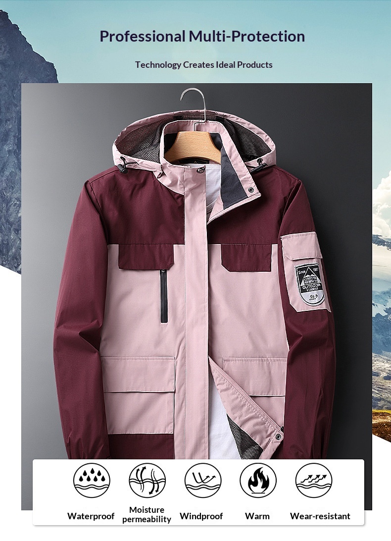 Veste de travail pour couple, printemps-automne, vêtements de sport de plein air, grande taille, fine, pour homme, idéale pour le cyclisme, les voyages et la randonnée._voghion.com