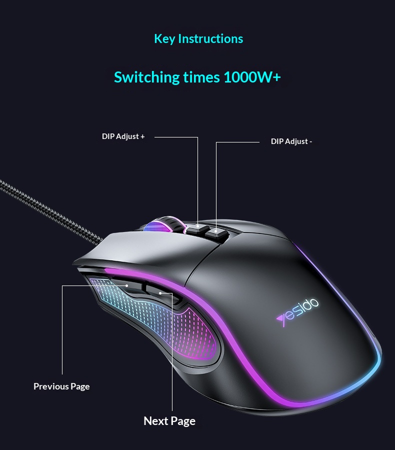 Digitex Digitex Digitex Yesido Gaming E-sports Cross-border Computer Optical Silent Ergonomic USB Wired Mouse_voghion.com