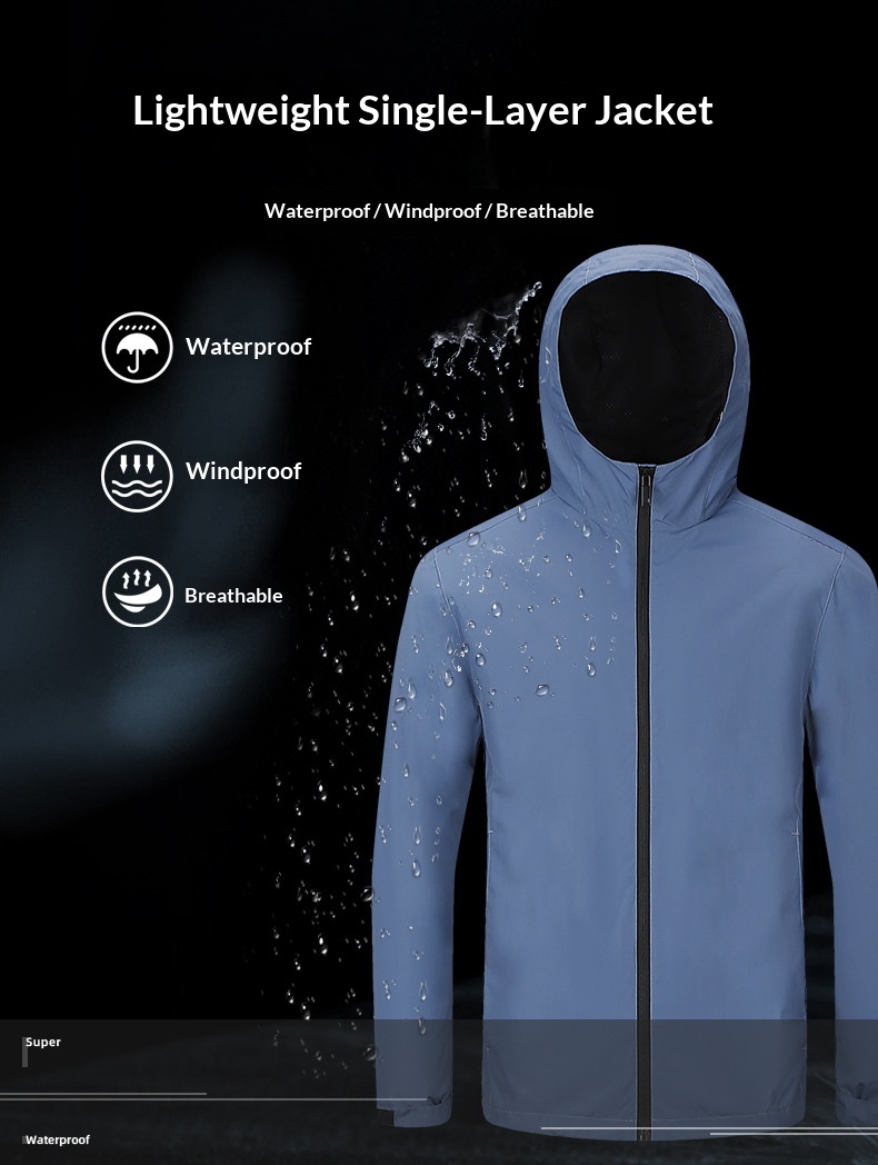 boy Boy Spring And Autumn Windbreaker Mesh Waterproof Unisex Jacket Windproof Men's Outdoor Trench Coat Breathable Quick-Dry_voghion.com