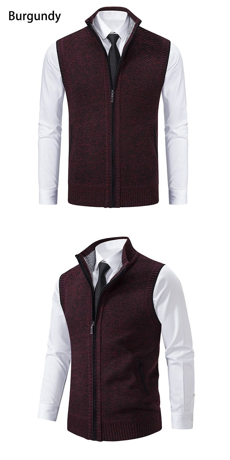 ragazzo ragazzo ragazzo autunno inverno gilet con fodera in pile giacca in maglia spessa e larga da uomo maglione cappotto con collo alto cardigan all'ingrosso_voghion.com