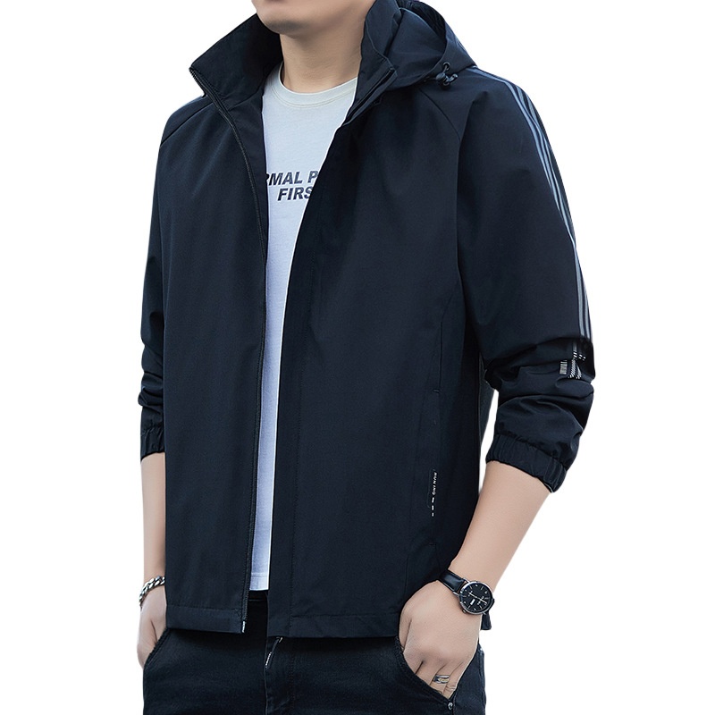 Giacca da ragazzo Primavera Autunno 2024 Nuovo stile Trendy Brand Giacca a vento da uomo alla moda casual con cappuccio Abbigliamento da lavoro_voghion.com