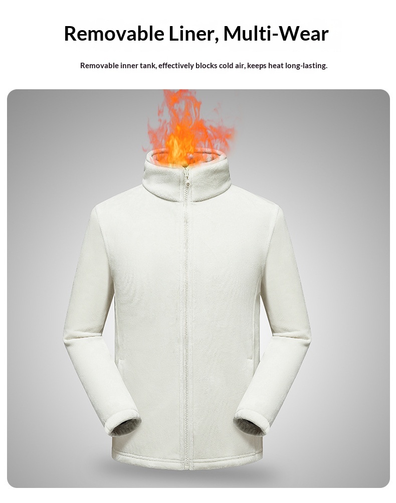 Boy Herren Outdoor 3-in-1 Abnehmbare Wind- und Wasserdichtigkeit Verdickung Warme Paar Bergsteigerjacke Trendige Damen_voghion.com