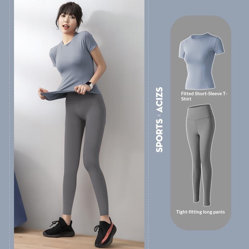 Yoga Clothes Women Summer Professional Fashion Slimming Sexy Running Gym Beginner European And American Sports Set_voghion.com