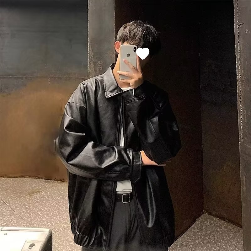 Giacca da aviatore in pelle PU da uomo, alla moda di strada europea e americana, alla moda, alla moda, alla moda_voghion.com