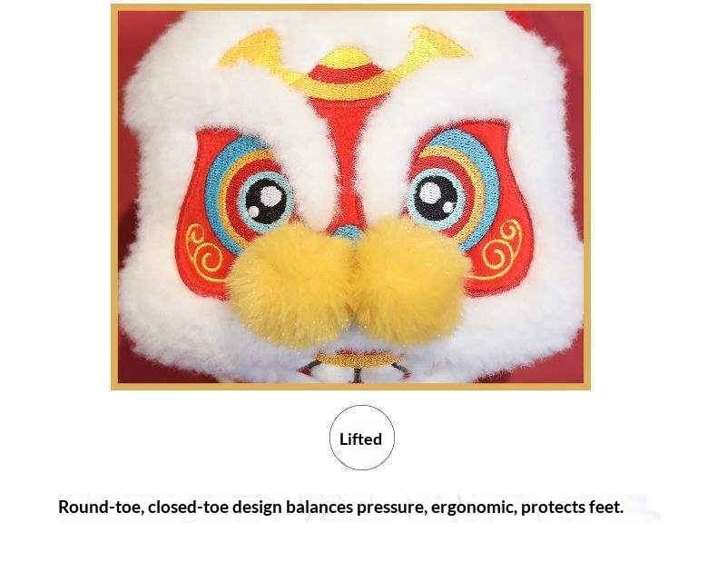 Pantoufles Zees National Trend à tête de lion et de tigre, chaudes et confortables pour l'automne et l'hiver, idéales pour les couples parents-enfants. Chaussures d'intérieur en coton antidérapant et épais._voghion.com