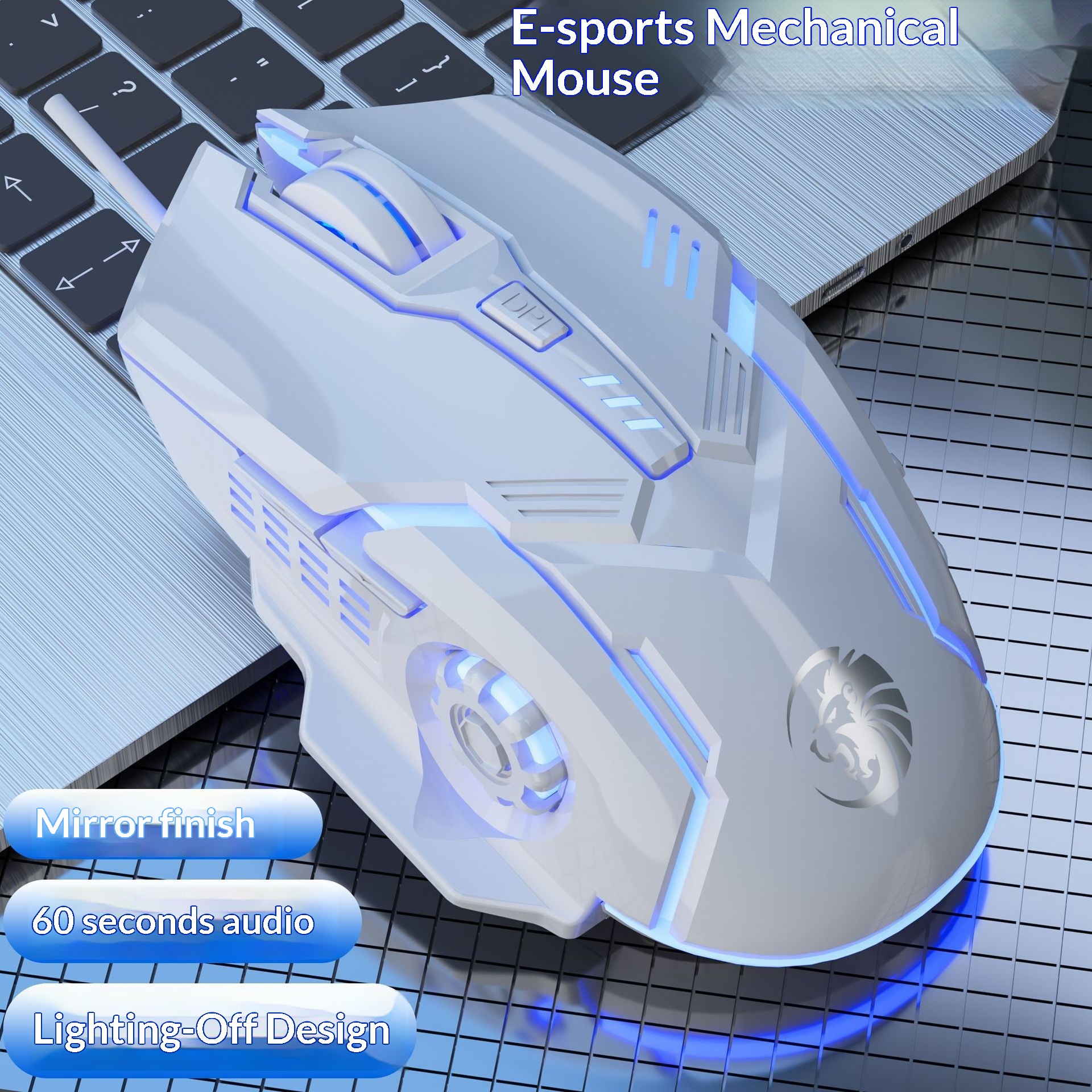 Digitex Digitex Digitex Qiongshu F7 Wired USB Silent Sound Lighted Weighted Gaming Office Home Desktop Laptop Universal Mouse_voghion.com