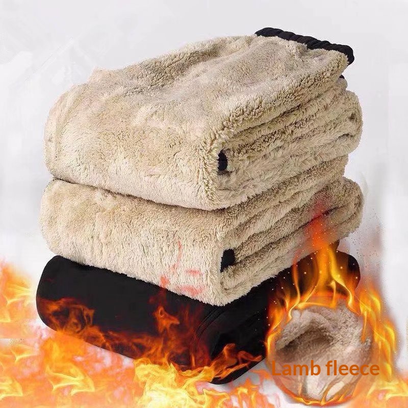 Pantaloni sportivi lunghi casual larghi in lana di agnello da uomo, invernali, tinta unita, taglie forti, primavera, autunno, caldi_voghion.com