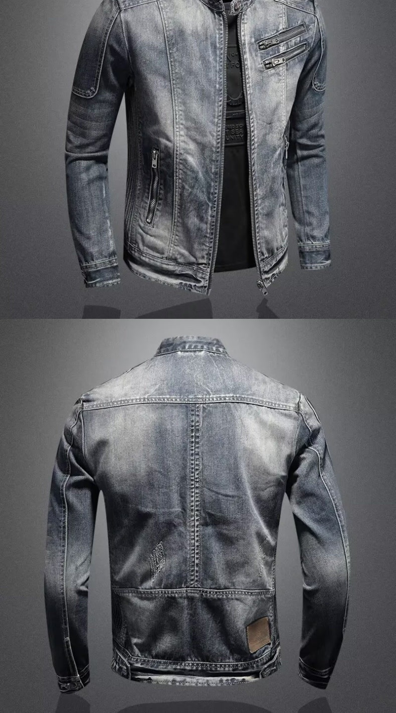 Boy Internet Celebrity Cross-Border Herren-Denim, europäisch und amerikanisch, lässig, Retro, vielseitig, Stehkragen, Reißverschluss, Radfahren_voghion.com