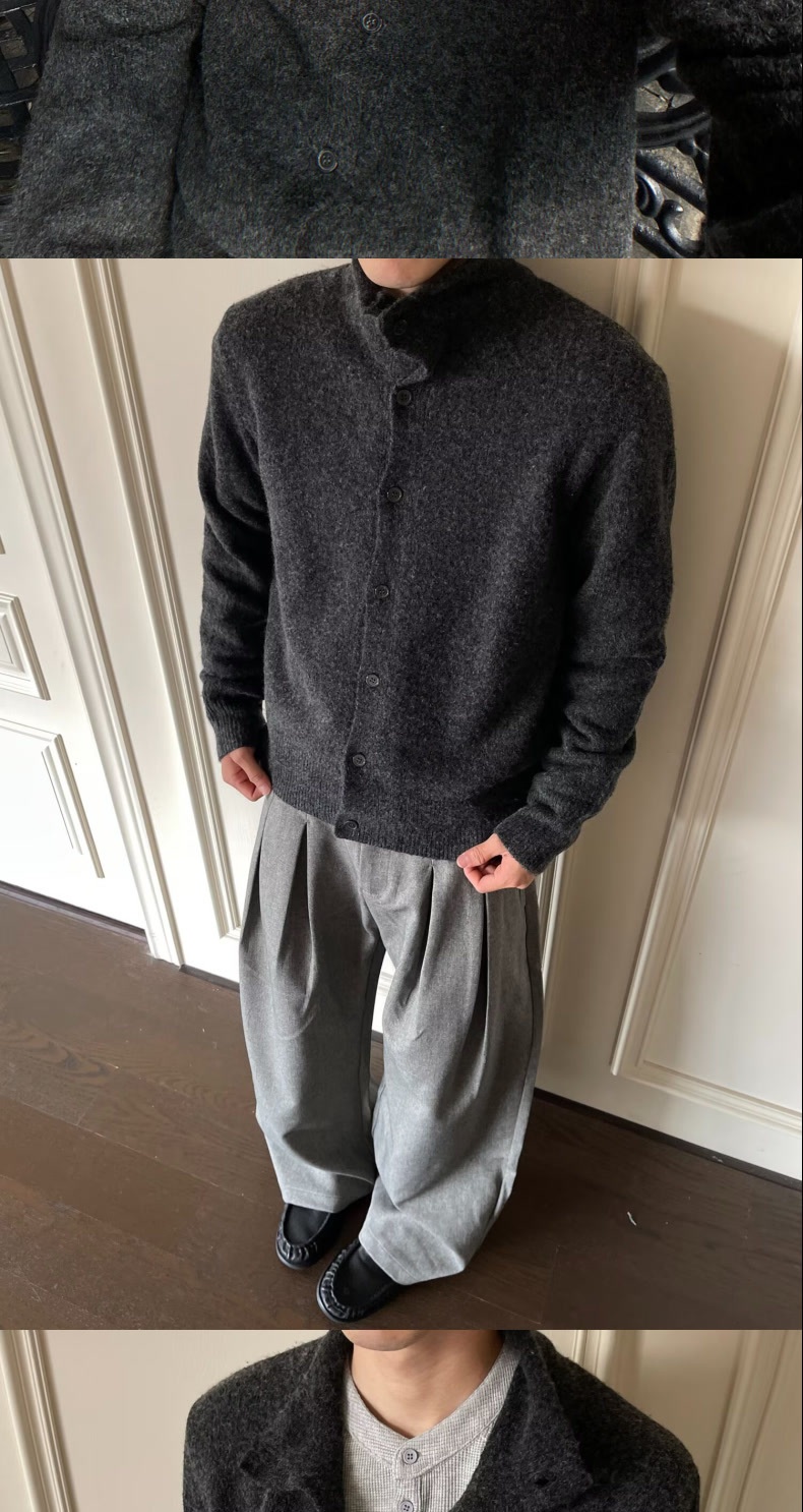 boy Boy Boy Boy Autumn Floral Wool Blend Half Turtleneck Sweater Old Money Loose Lazy Style Knitted Coat Top_voghion.com