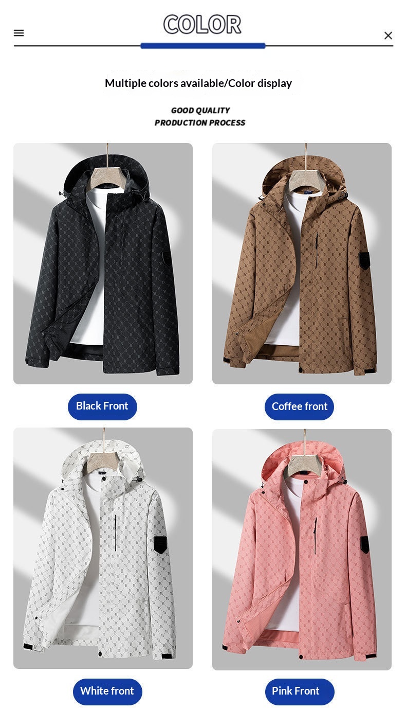 Veste coupe-vent décontractée et tendance imperméable pour homme, collection printemps 2023_voghion.com