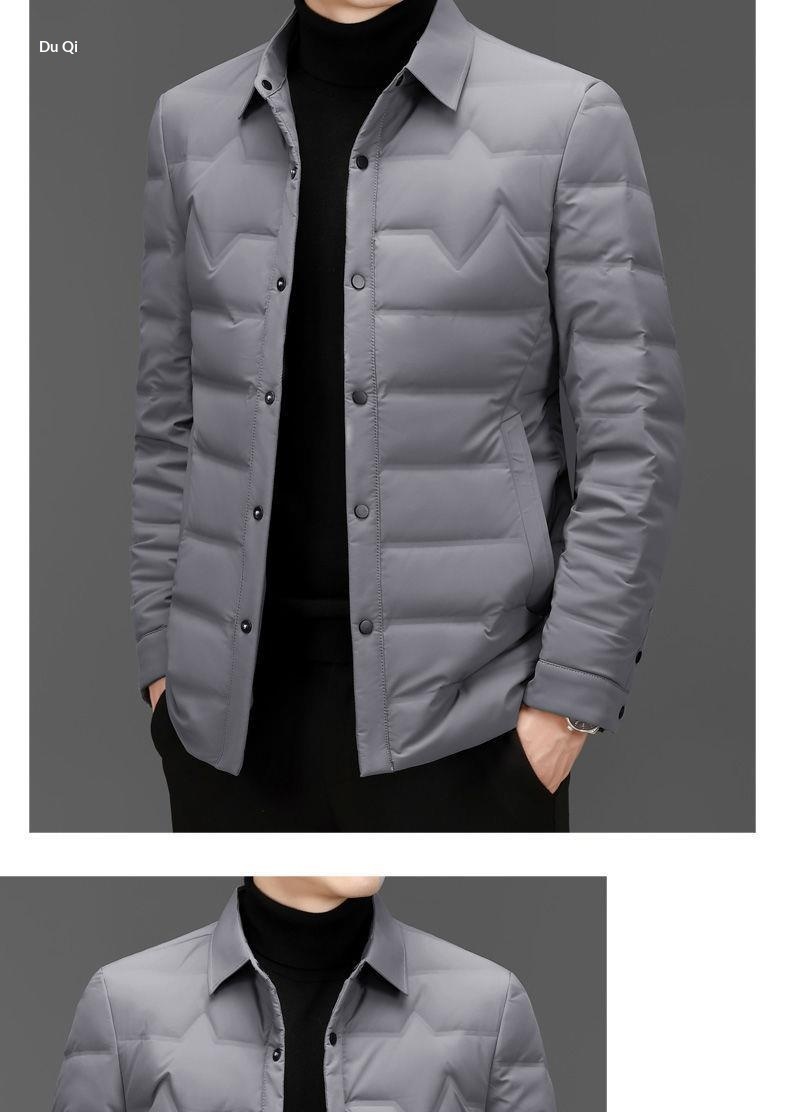 boy 2023 Winter New Lightweight Jacket Men's Warm Slim Fit Hoodless Stand Collar Down Coat Men_voghion.com
