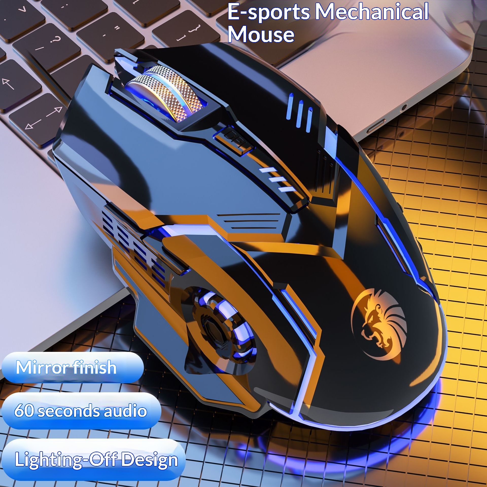 Digitex Digitex Digitex Qiongshu F7 Wired USB Silent Sound Lighted Weighted Gaming Office Home Desktop Laptop Universal Mouse_voghion.com