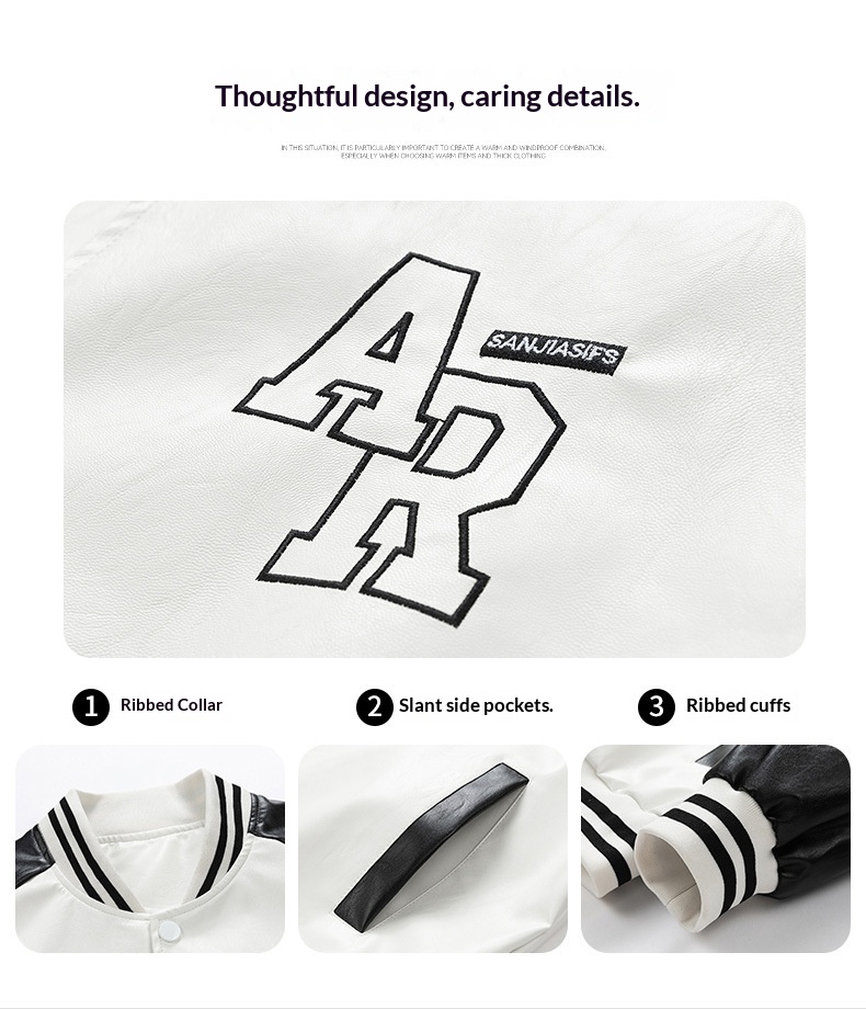 boy Cross-Border Men's Motorcycle 2024 Autumn Winter New European And American Trendy Casual Label Short PU Leather Jacket_voghion.com