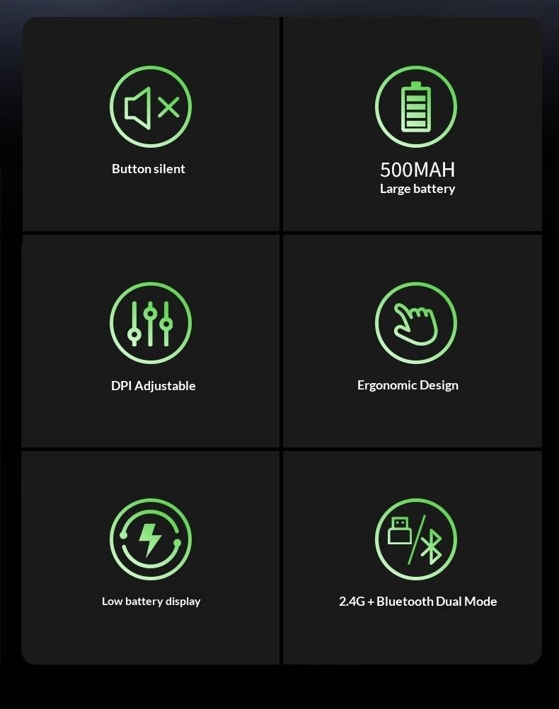 Digitex Digitex Wireless Bluetooth Silent Rechargeable Internet Cafe Gaming Office Desktop Laptop Universal Mouse For Men_voghion.com