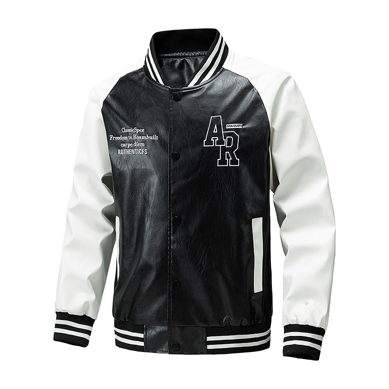 boy Cross-Border Men's Motorcycle 2024 Autumn Winter New European And American Trendy Casual Label Short PU Leather Jacket_voghion.com