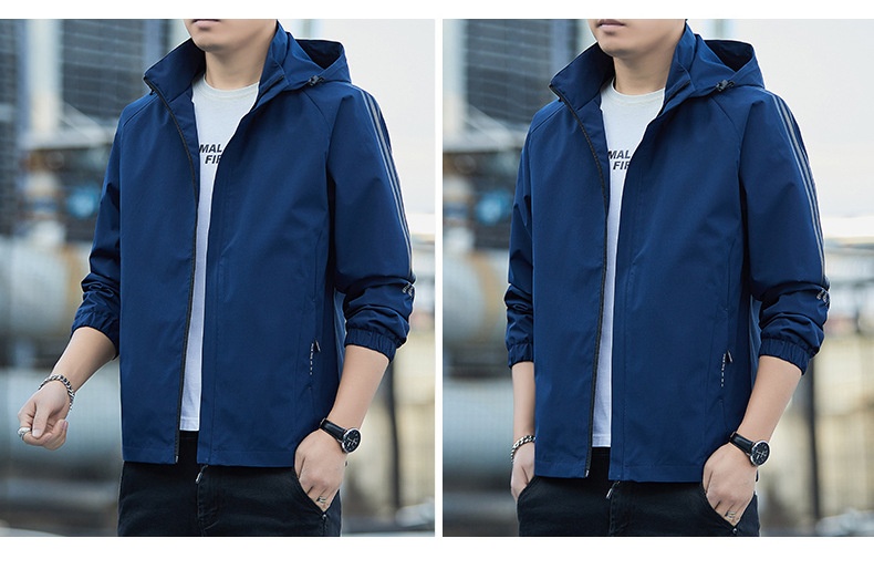 Giacca da ragazzo Primavera Autunno 2024 Nuovo stile Trendy Brand Giacca a vento da uomo alla moda casual con cappuccio Abbigliamento da lavoro_voghion.com