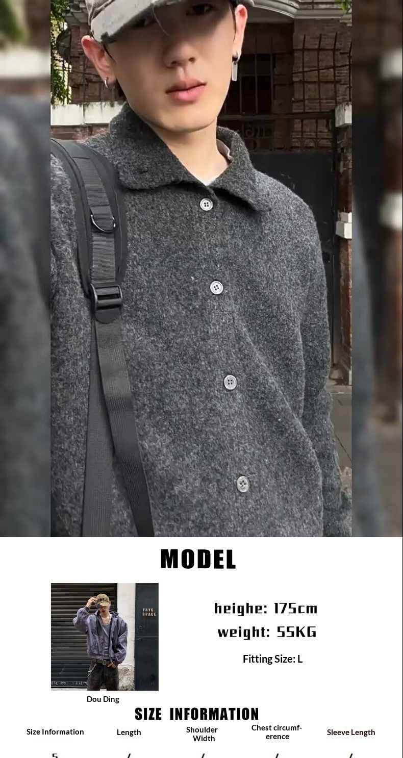 boy Boy Boy Boy Autumn Floral Wool Blend Half Turtleneck Sweater Old Money Loose Lazy Style Knitted Coat Top_voghion.com