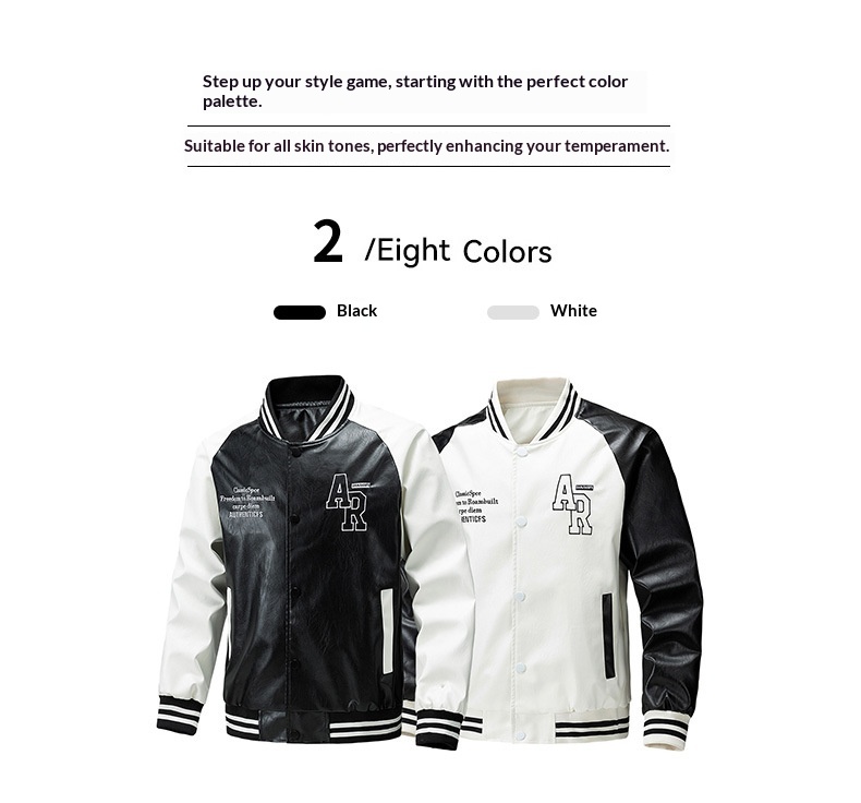boy Cross-Border Men's Motorcycle 2024 Autumn Winter New European And American Trendy Casual Label Short PU Leather Jacket_voghion.com