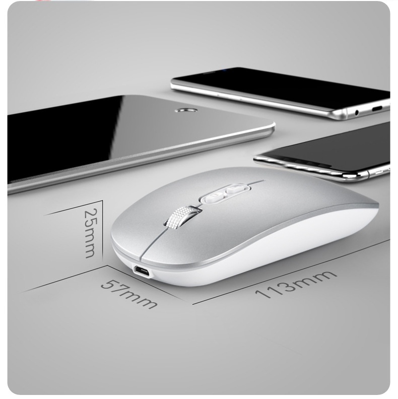 Digitex Digitex Digitex Ultra-thin Wireless Bluetooth Silent Compatible With IPad Huawei Laptop Dual-mode Portable Rechargeable Mouse_voghion.com