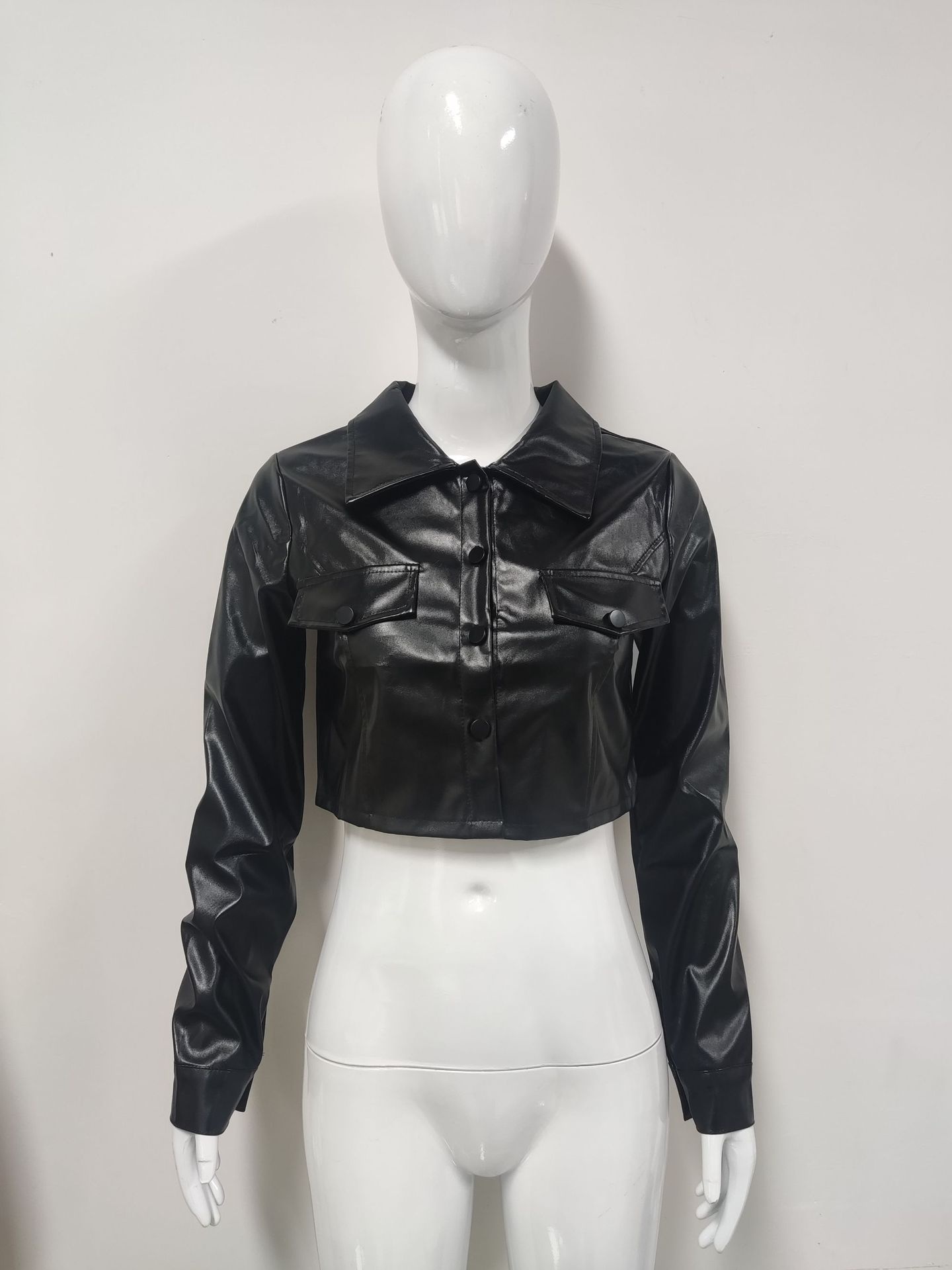 Haut court sexy pour femme, style européen et américain, collection automne 2023, veste de motard tendance._voghion.com