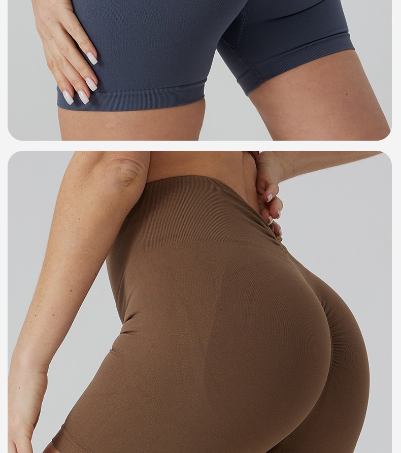 Pantalon de sport respirant et respirant pour femme, séchage rapide, idéal pour le cyclisme et le yoga. Short trois-quarts effet fesses de pêche._voghion.com