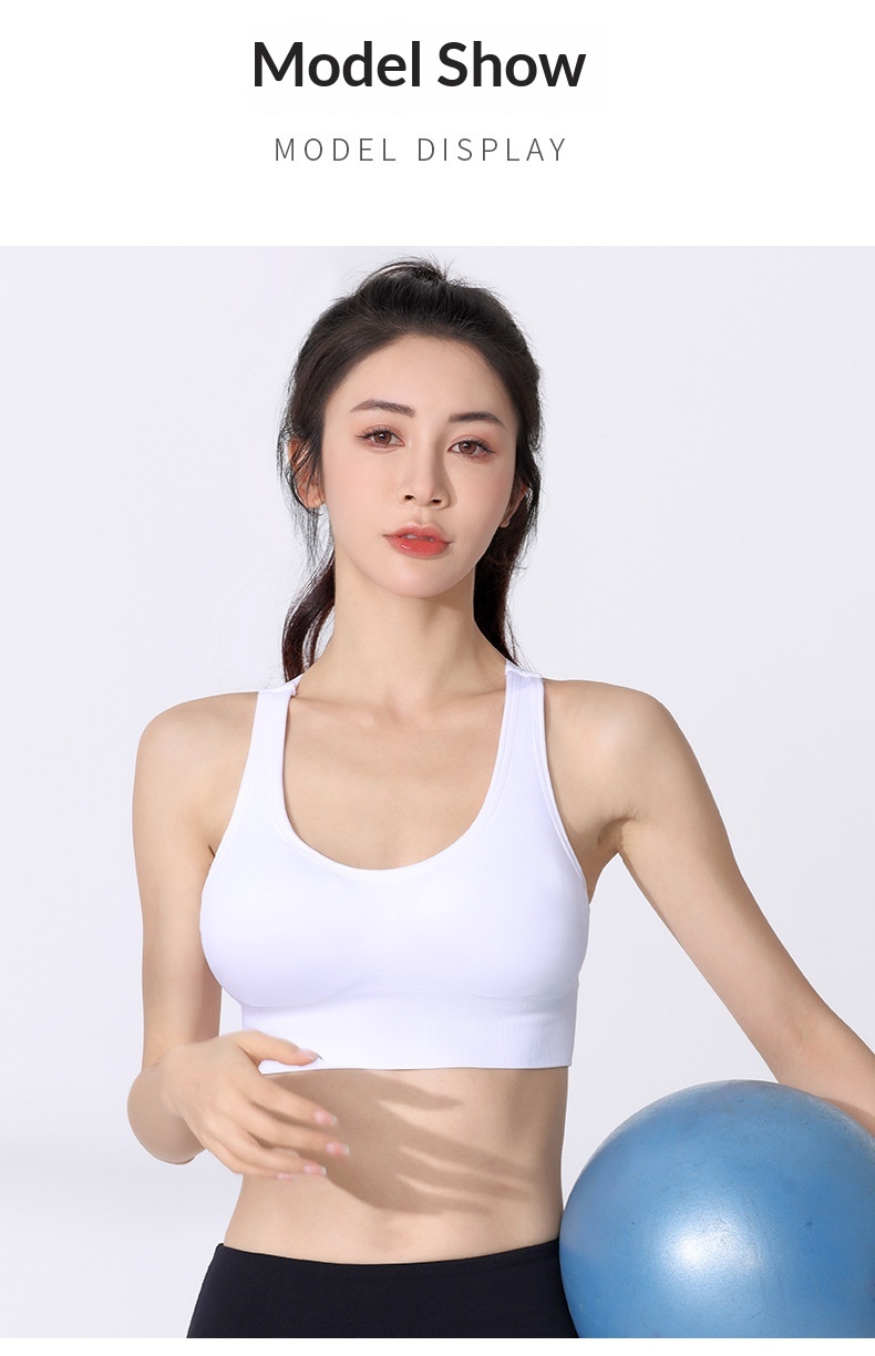 Soutien-gorge ChicShe européen et américain grande taille à dos croisé, sans armatures, antichoc, séchage rapide, idéal pour le yoga, la course à pied et le fitness. Sous-vêtements de sport pour le yoga, la course à pied et le fitness._voghion.com